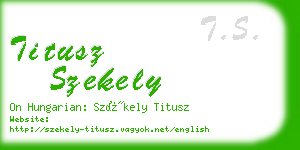 titusz szekely business card